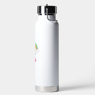 Unicorn Superhero flies to the rainbow T-Shirt T-S Water Bottle