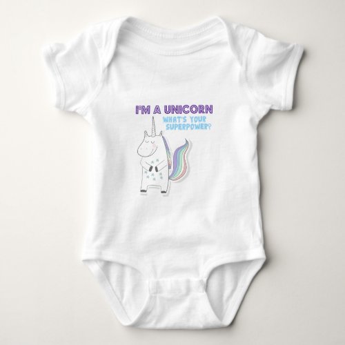 Unicorn Superpower Baby Bodysuit