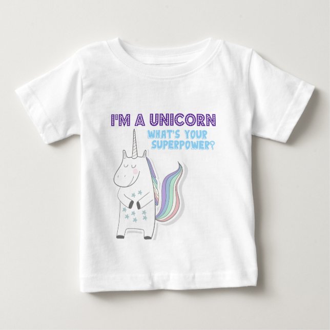 Unicorn Superpower Baby T-Shirt (Front)