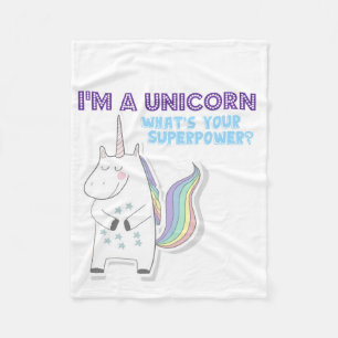 Unicorn Superpower Fleece Blanket