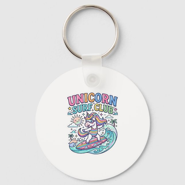 Unicorn Surf Club Keychain (Front)