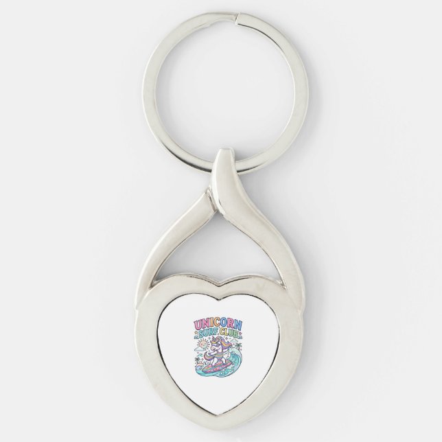 Unicorn Surf Club Keychain (Front)