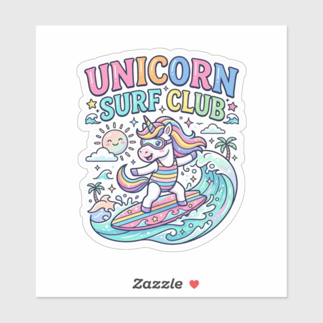 Unicorn Surf Club Sticker (Sheet)