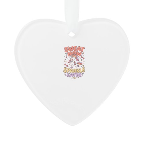 Unicorn Sweat Now Sparkle Later Print Ready Zazzle Ornament