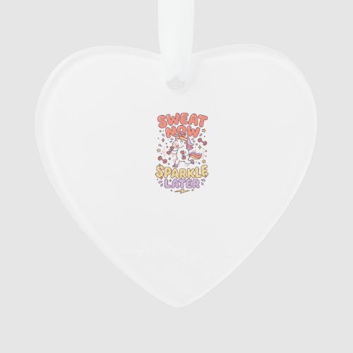 Unicorn Sweat Now Sparkle Later Print Ready Zazzle Ornament