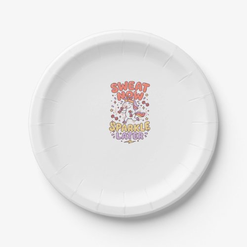 Unicorn Sweat Now Sparkle Later Print Ready Zazzle Paper Plates