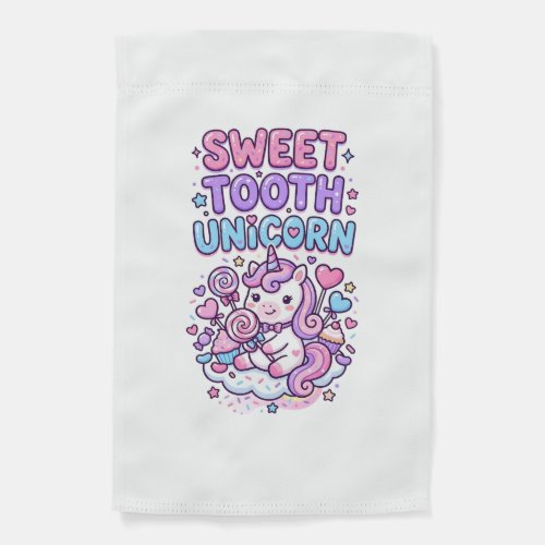 Unicorn Sweet Tooth Unicorn Cute Pastel Cute Gift Garden Flag