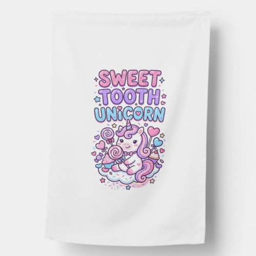 Unicorn Sweet Tooth Unicorn Cute Pastel Cute Gift House Flag