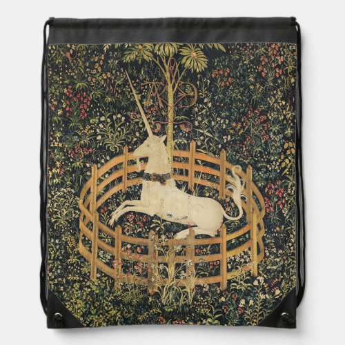 Unicorn Tapestries Captivity Medieval Tapestry Drawstring Bag