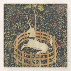 Unicorn Tapestries Classic Tapestry Glass Coaster