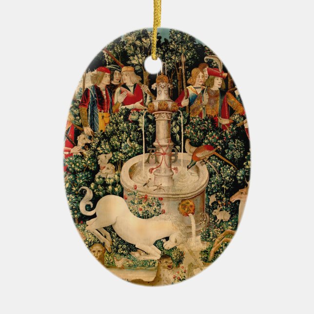 Unicorn Tapestries Found Legend Mythical Ceramic Ornament (Front)
