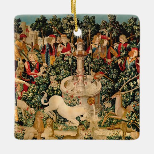 Unicorn Tapestries Found Legend Mythical Ceramic Ornament