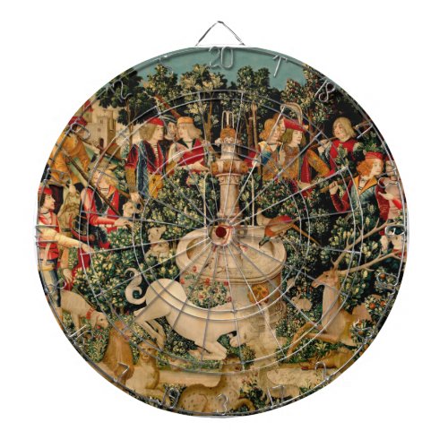 Unicorn Tapestries Found Legend Mythical Dartboard With Darts