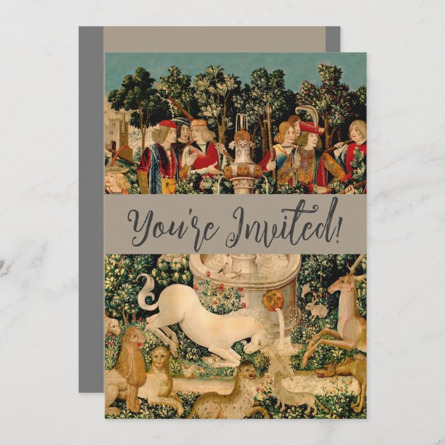 Unicorn Tapestries Found Legend Mythical Invitation (Front/Back)
