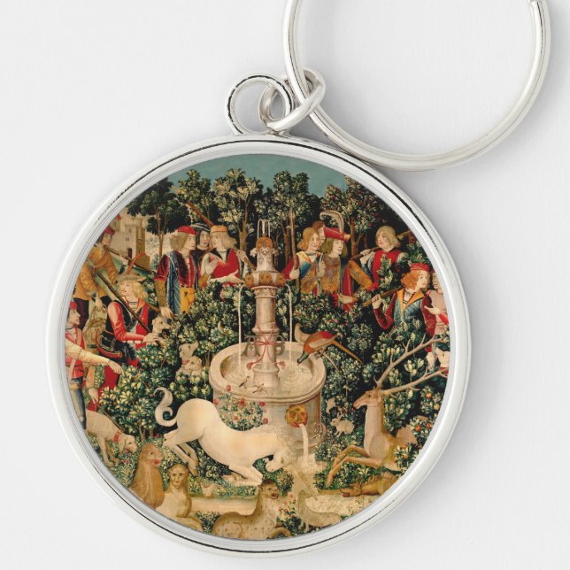 Unicorn Tapestries Found Legend Mythical Keychain (Front)