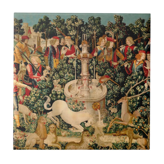 Unicorn Tapestries Found Legend Mythical Tile (Front)