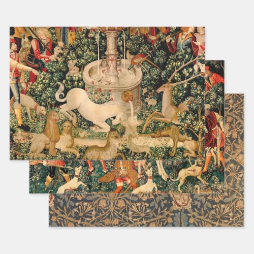 Unicorn Tapestries Found Legend Mythical Wrapping Paper Sheets