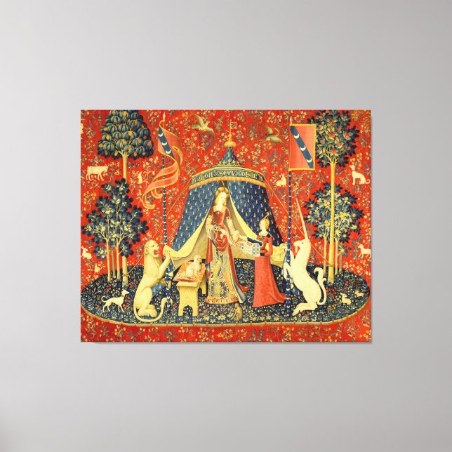 Unicorn Tapestries Lady Legend Medieval Canvas Print (Front)