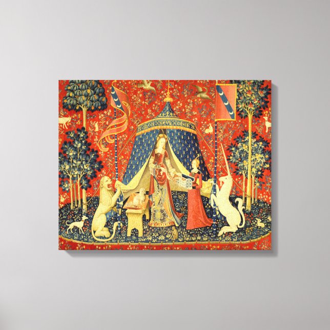 Unicorn Tapestries Lady Legend Medieval Canvas Print (Front)