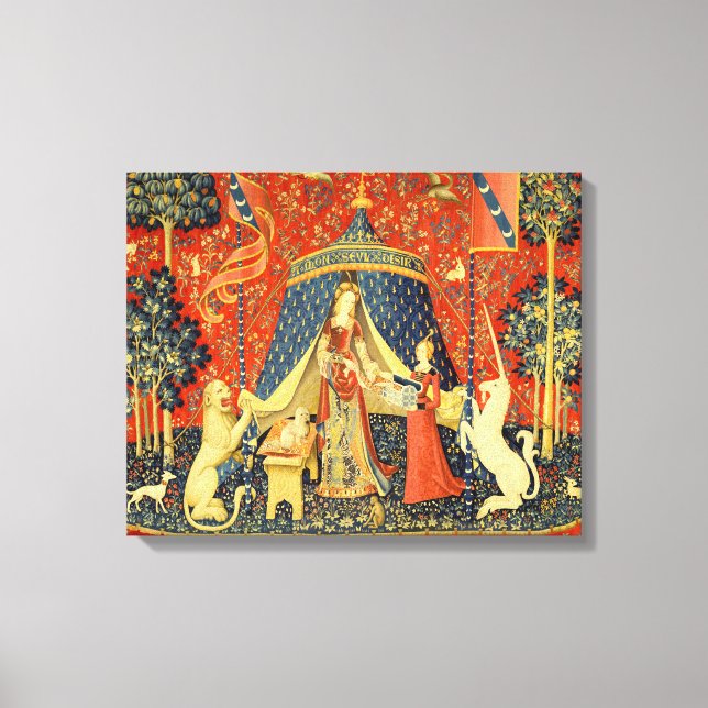 Unicorn Tapestries Lady Legend Medieval Canvas Print (Front)