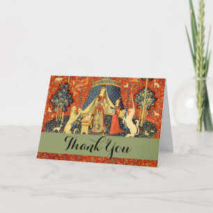 Unicorn Tapestries Lady Legend Medieval Letterpress Thank You Card