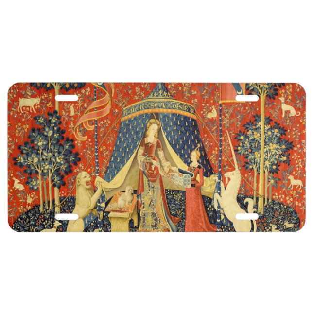 Unicorn Tapestries Lady Legend Medieval License Plate (Front)