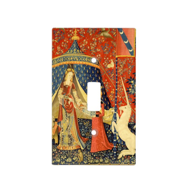 Unicorn Tapestries Lady Legend Medieval Light Switch Cover (Front)