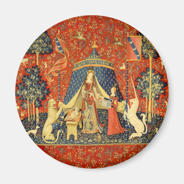 Unicorn Tapestries Lady Legend Medieval Magnet (Front)