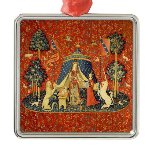 Unicorn Tapestries Lady Legend Medieval Metal Ornament