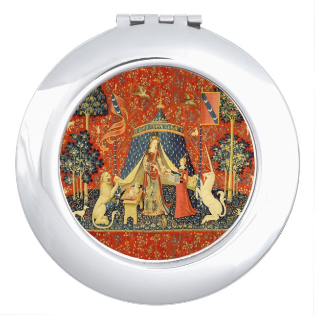 Unicorn Tapestries Lady Legend Medieval Mirror For Makeup (Front)