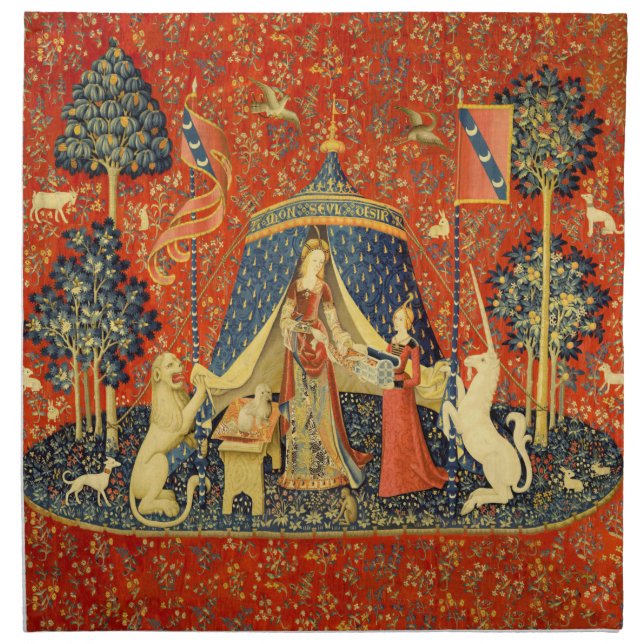 Unicorn Tapestries Lady Legend Medieval Napkin (Front)