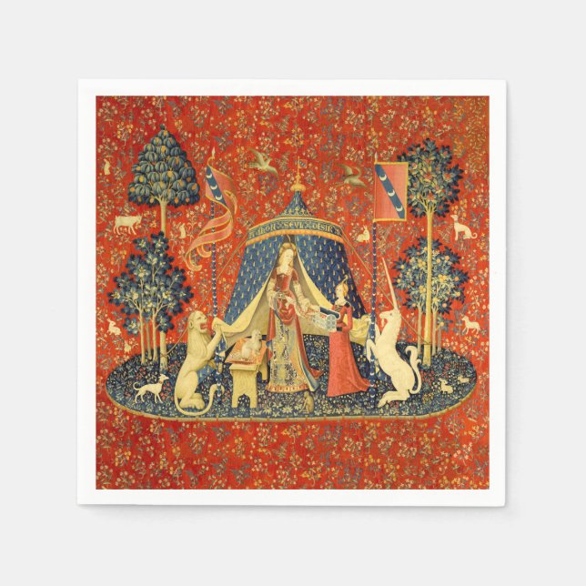 Unicorn Tapestries Lady Legend Medieval Napkins (Front)
