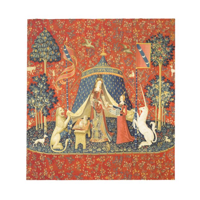 Unicorn Tapestries Lady Legend Medieval Notepad (Front)