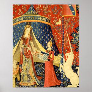 Unicorn Tapestries Lady Legend Medieval Poster