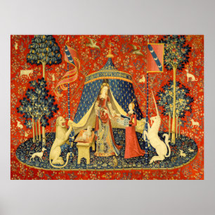 Unicorn Tapestries Lady Legend Medieval Poster