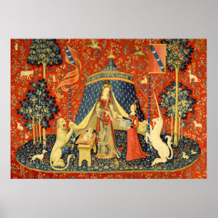 Unicorn Tapestries Lady Legend Medieval Poster