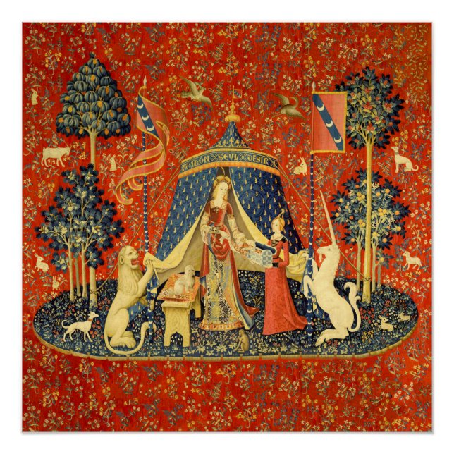 Unicorn Tapestries Lady Legend Medieval Poster (Front)
