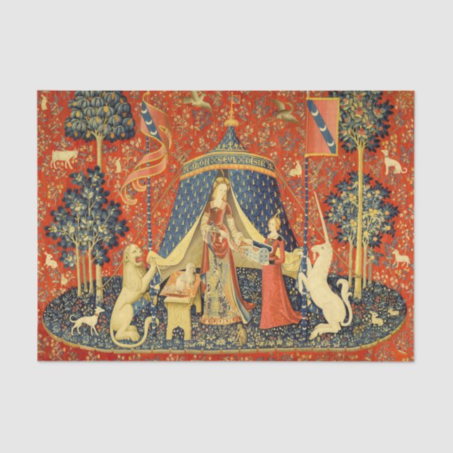 Unicorn Tapestries Lady Legend Medieval Tissue Paper (Front)