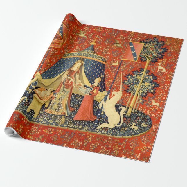 Unicorn Tapestries Lady Legend Medieval Wrapping Paper (Unrolled)