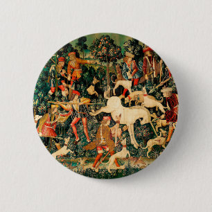 Unicorn Tapestries Medieval Classic Defends Hunt Button