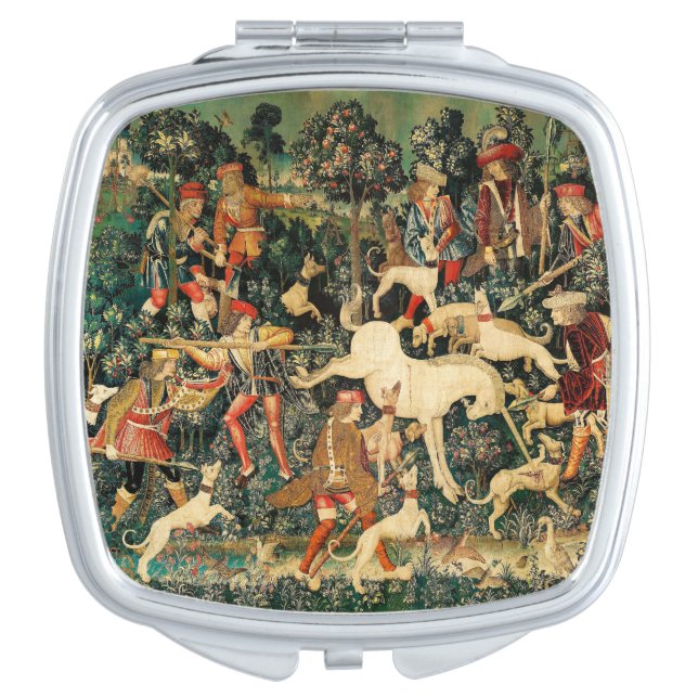 Unicorn Tapestries Medieval Classic Defends Hunt  Compact Mirror (Front)