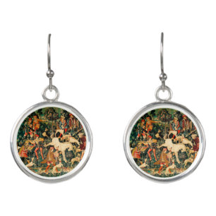 Unicorn Tapestries Medieval Classic Defends Hunt Earrings