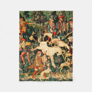Unicorn Tapestries Medieval Classic Defends Hunt Fleece Blanket