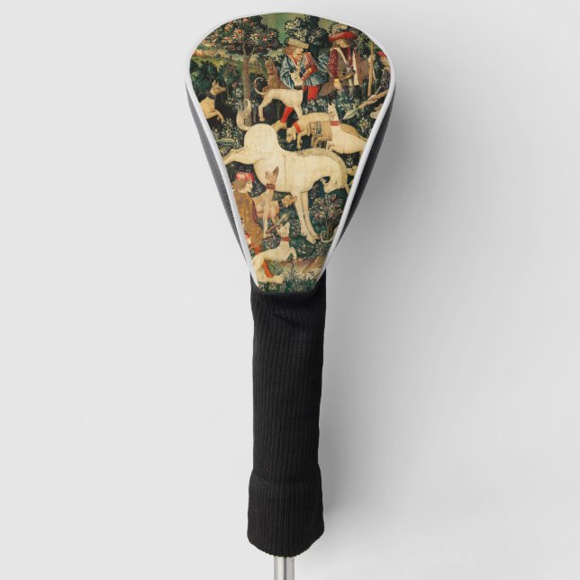 Unicorn Tapestries Medieval Classic Defends Hunt  Golf Head Cover (Front)