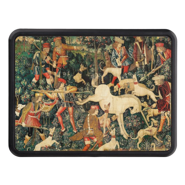 Unicorn Tapestries Medieval Classic Defends Hunt  Hitch Cover (Front)