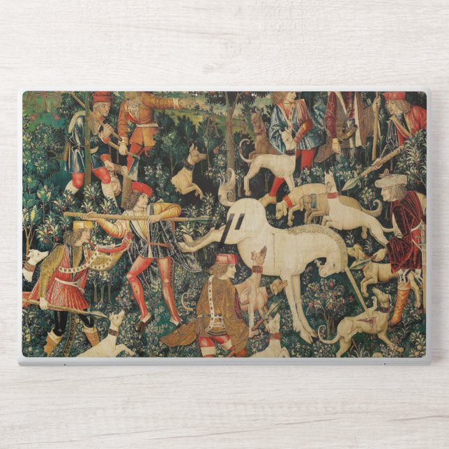 Unicorn Tapestries Medieval Classic Defends Hunt  HP Laptop Skin (Front)