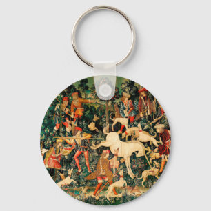 Unicorn Tapestries Medieval Classic Defends Hunt Keychain