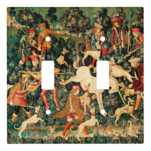 Unicorn Tapestries Medieval Classic Defends Hunt Light Switch Cover