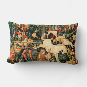 Unicorn Tapestries Medieval Classic Defends Hunt Lumbar Pillow