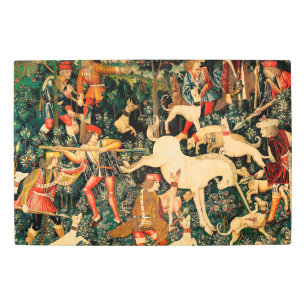 Unicorn Tapestries Medieval Classic Defends Hunt Metal Print